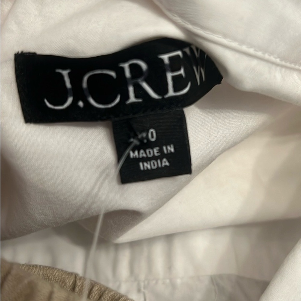 New J. Crew white camp shirt